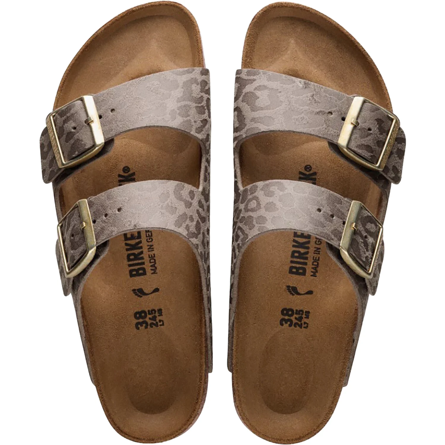 Birkenstock Arizona Birko-Flor Women's Sandals Leo Gray/Taupe - Image 2