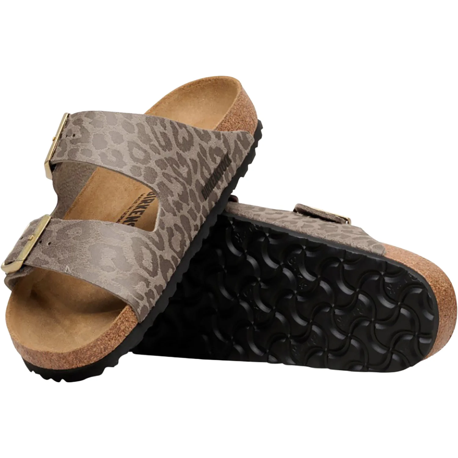 Birkenstock Arizona Birko-Flor Women's Sandals Leo Gray/Taupe - Image 3