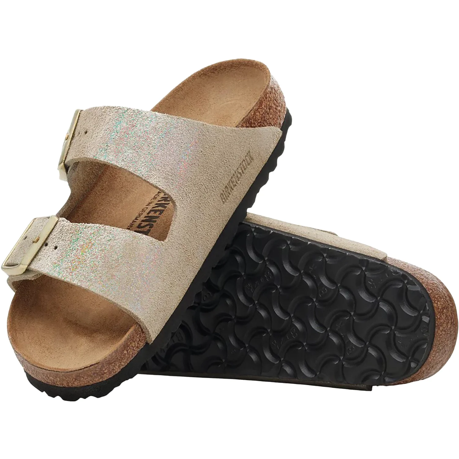 Birkenstock Arizona Women's Sandals Shimmering Taupe Suede - Image 3