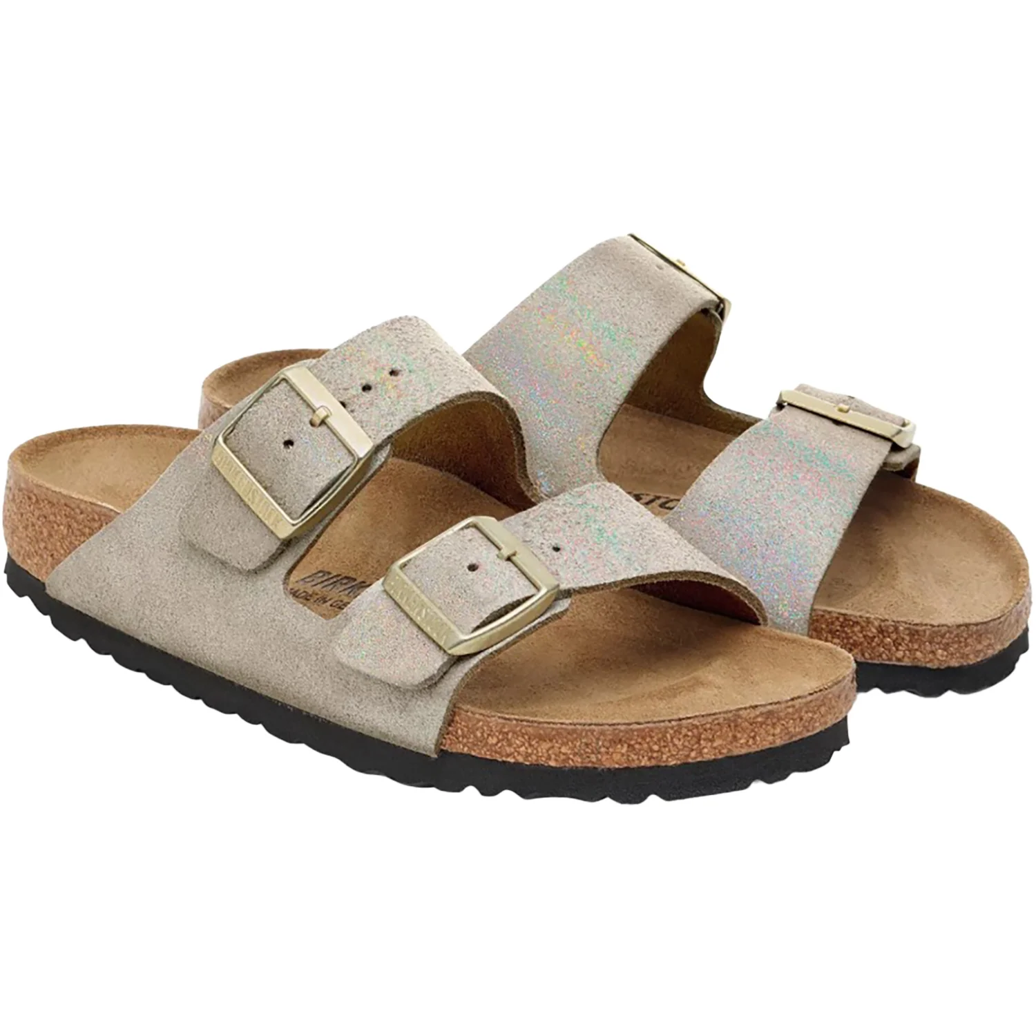 Birkenstock Arizona Women's Sandals Shimmering Taupe Suede - Image 5