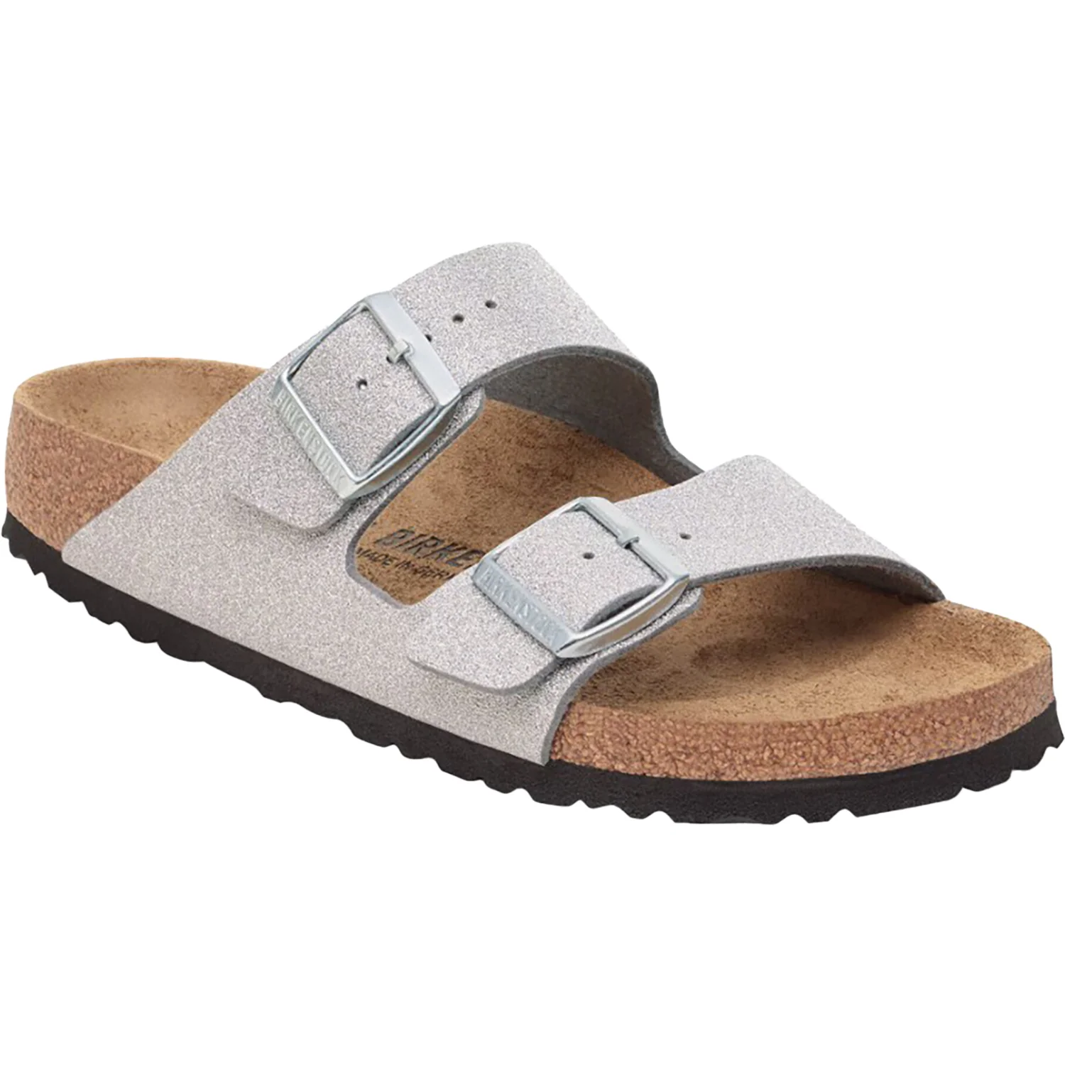 Birkenstock Arizona Women's Sandals Shiny Glitter Silver - Image 4