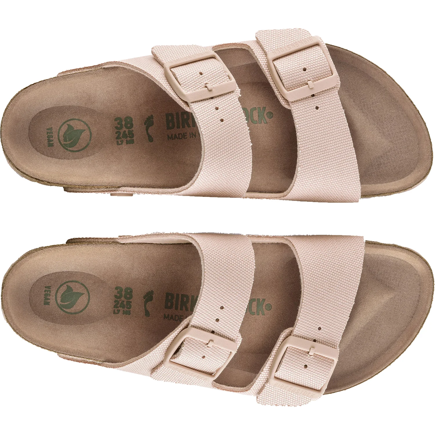 Birkenstock Arizona Vegan Women's Sandals Soft Pink Canvas - Image 2