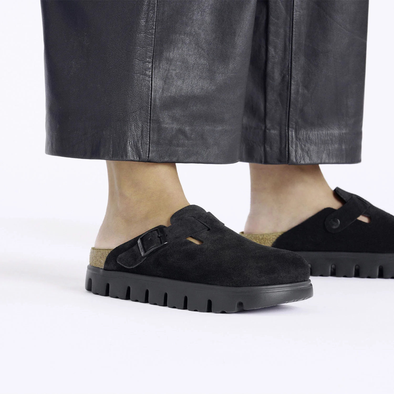 Birkenstock Boston Chunky Women's Clogs Black Suede - Image 5
