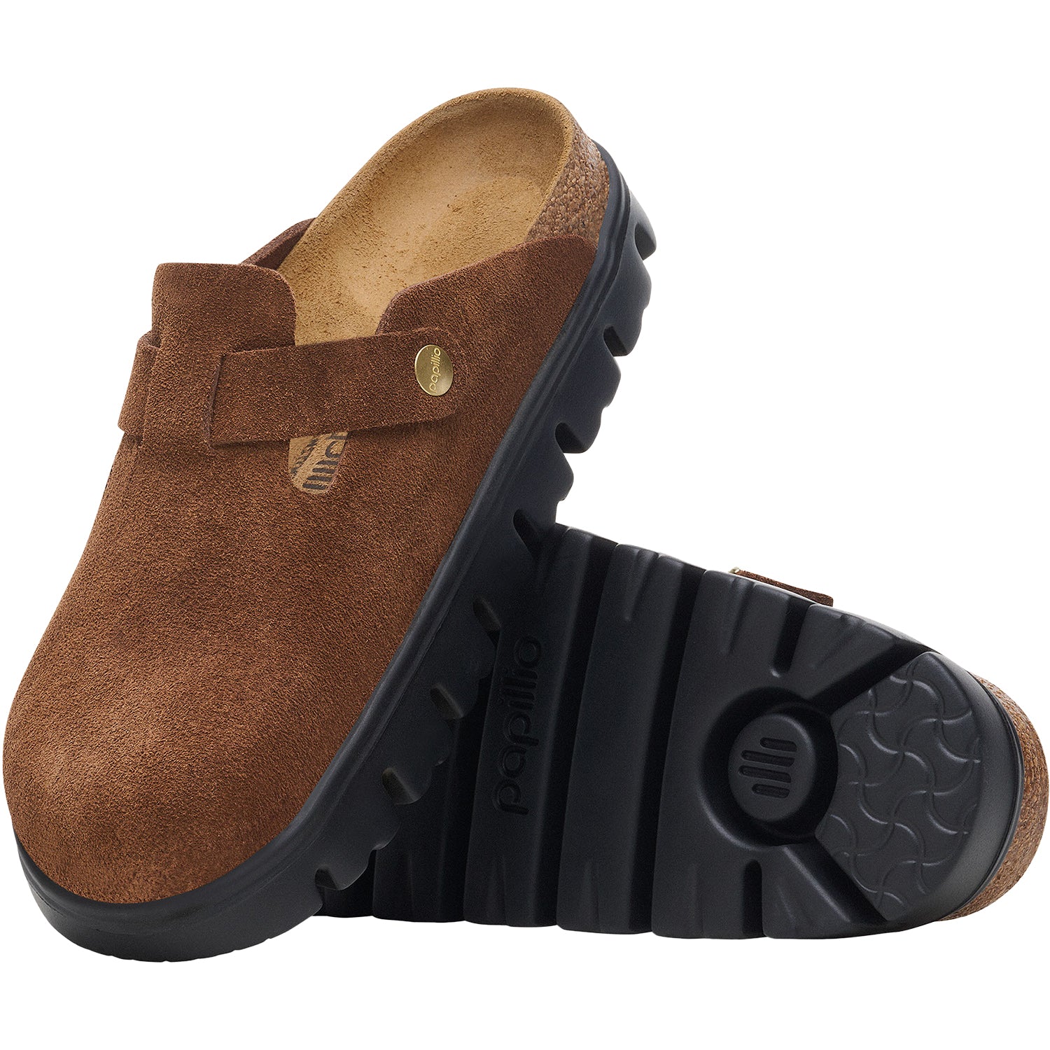 Birkenstock Boston Chunky Women's Clogs Dark Tea Suede - Image 3