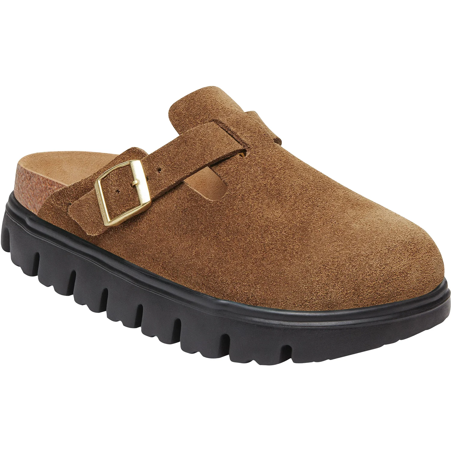 Birkenstock Boston Chunky Women's Clogs Dark Tea Suede - Image 4