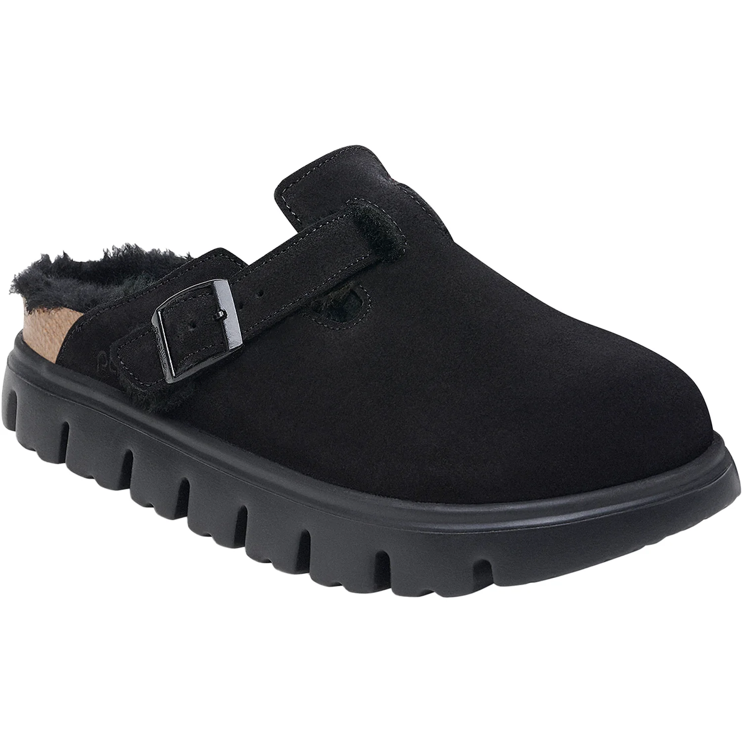 Birkenstock Boston Chunky Shearling Women's Clogs Black/Black - Image 4