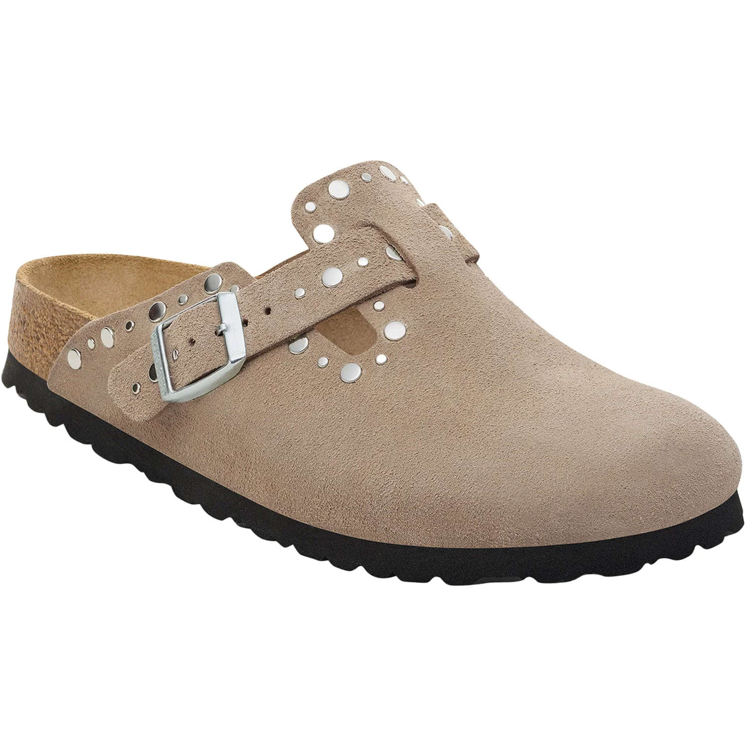Birkenstock Boston Rivets Women's Clogs Taupe Suede - Image 4