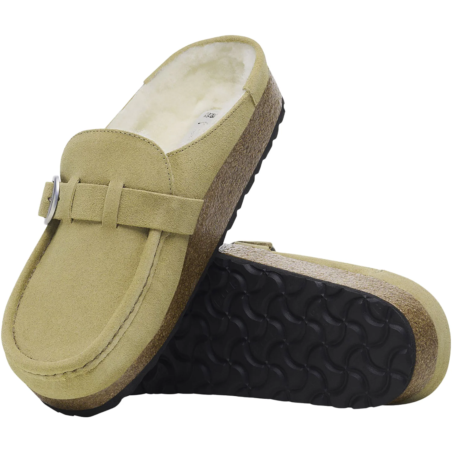 Birkenstock Buckley Shearling Women's Clogs Slippers Taupe Suede - Image 4