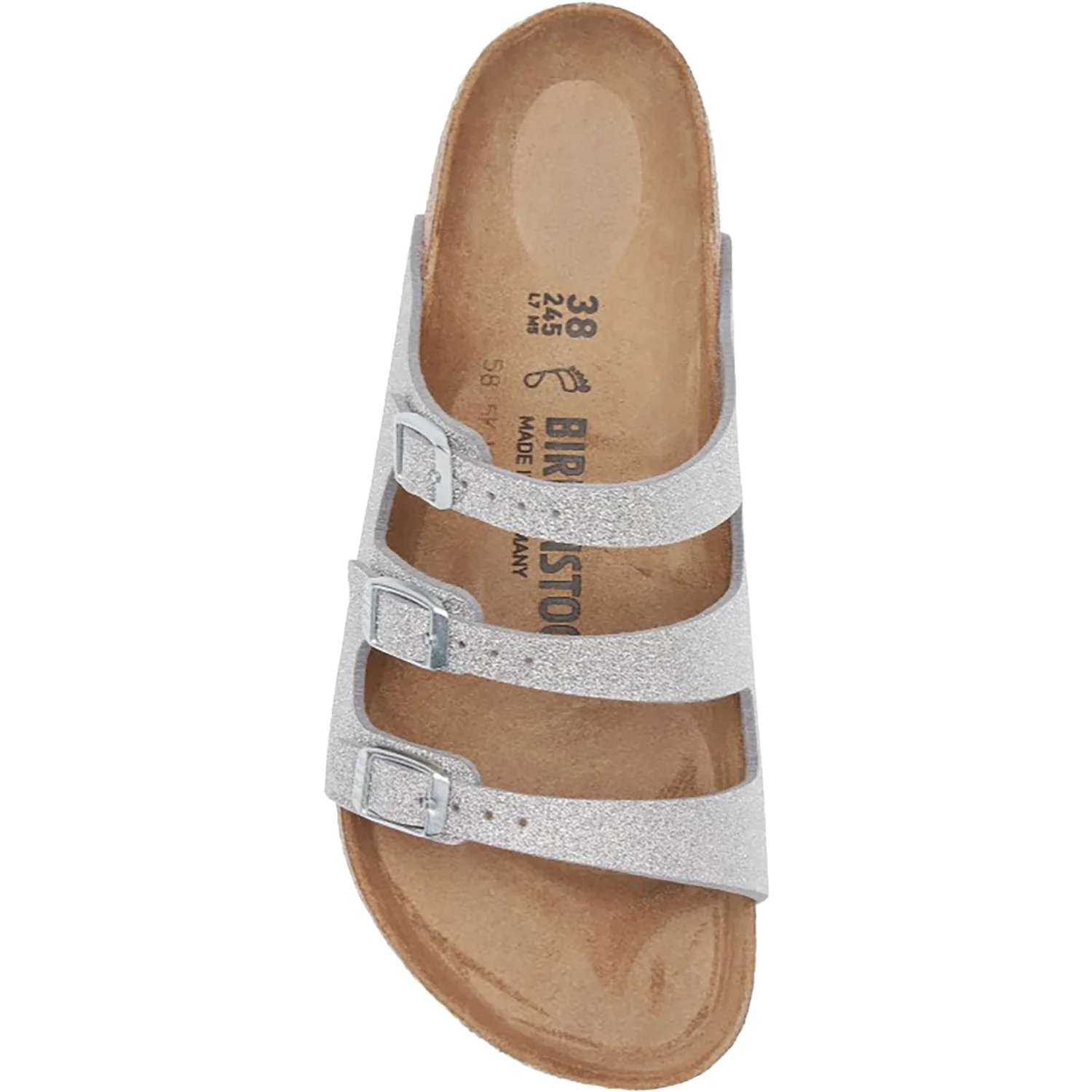 Birkenstock Florida Women's Sandals Shiny Glitter Silver - Image 2