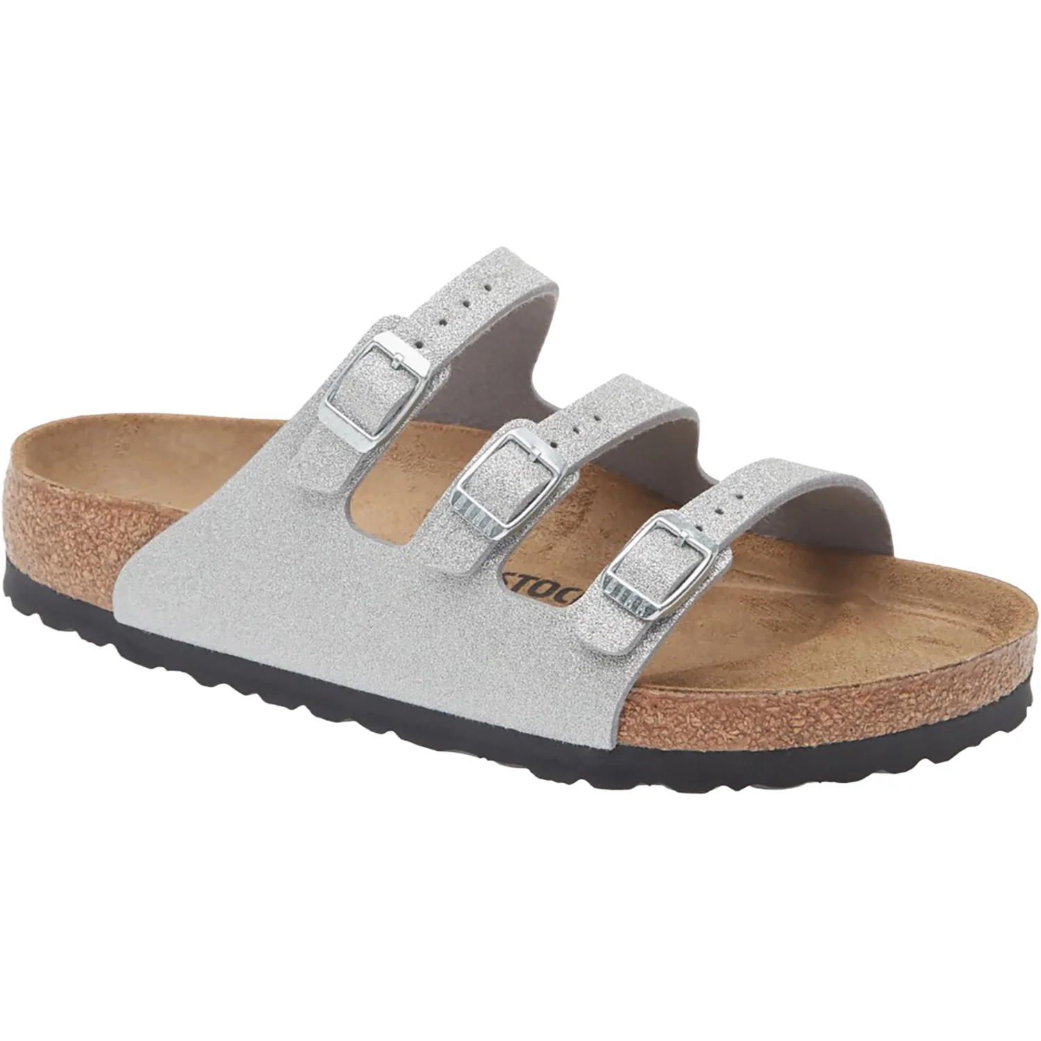 Birkenstock Florida Women's Sandals Shiny Glitter Silver - Image 5