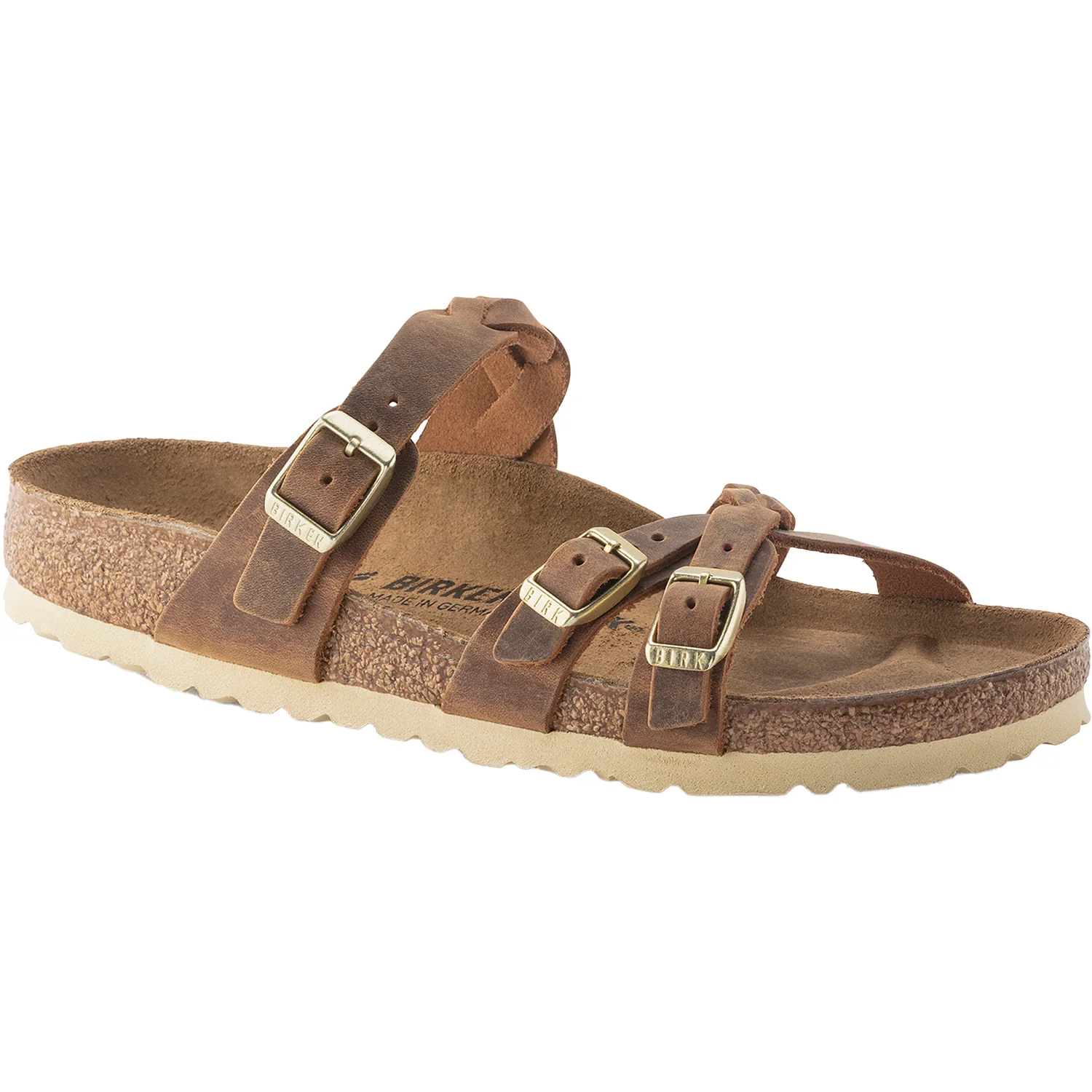 Birkenstock Franca Braid Women's Sandals Cognac Oiled Leather