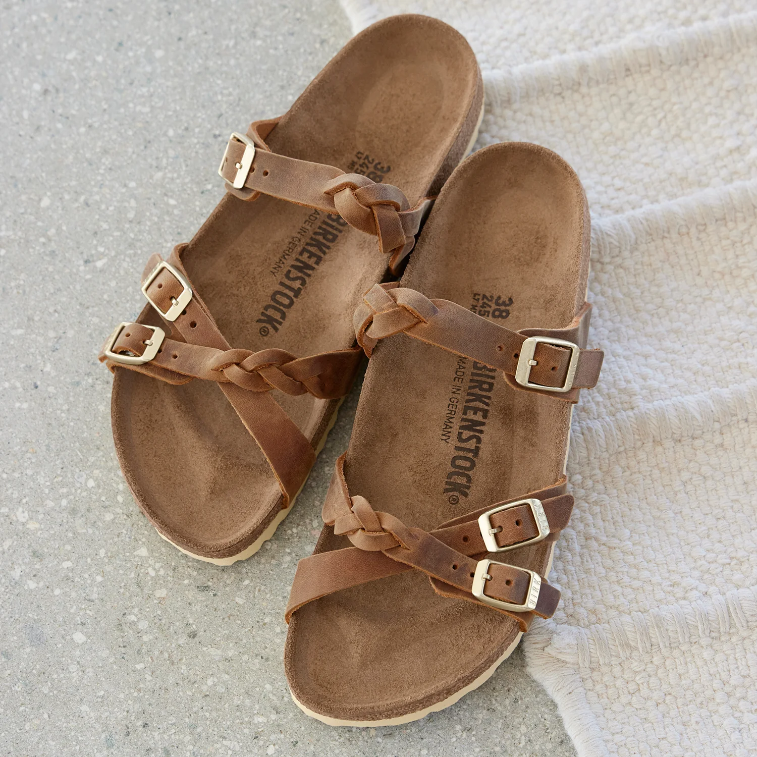 Birkenstock Franca Braid Women's Sandals Cognac Oiled Leather - Image 5