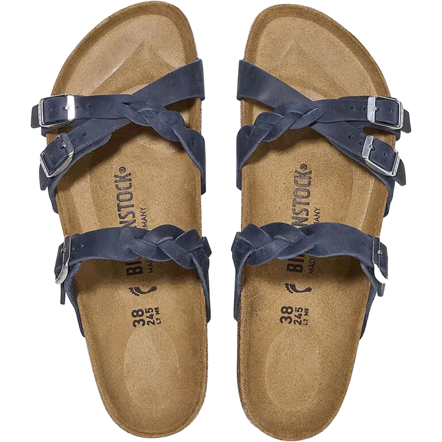 Birkenstock Franca Braid Women's Sandals Navy Oiled Leather - Image 2