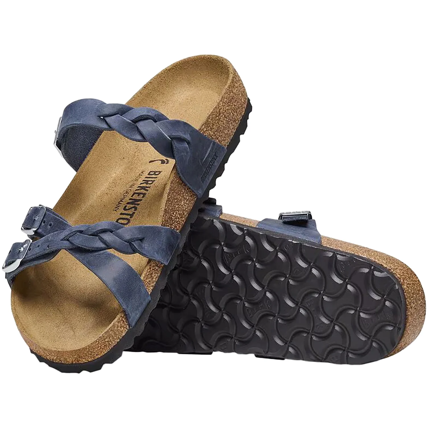 Birkenstock Franca Braid Women's Sandals Navy Oiled Leather - Image 3