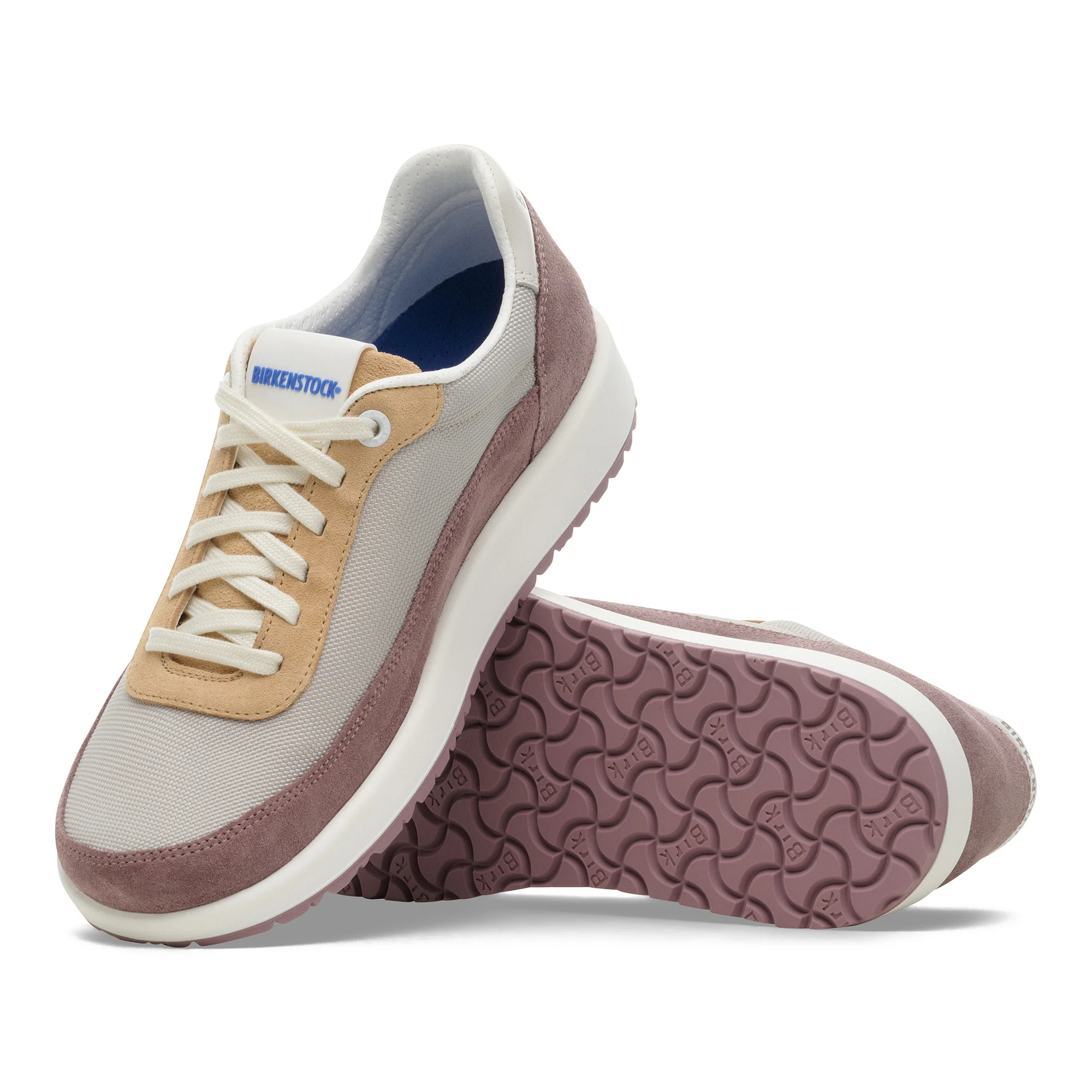 Birkenstock Honnef City Women's Sporty Lace Up Shoes Faded Purple/New Beige Suede - Image 3