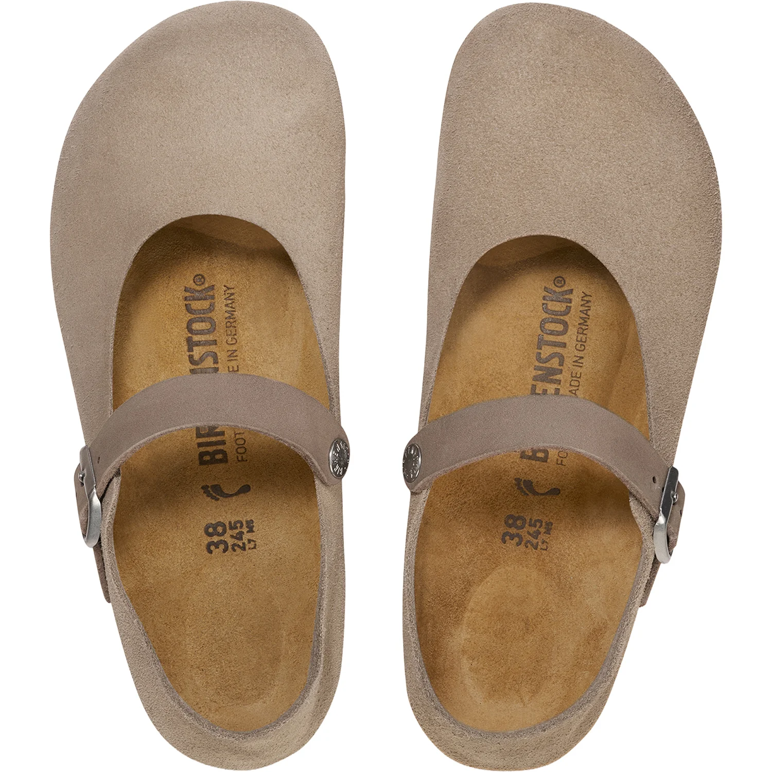 Birkenstock Mantova Women's Mary Jane Traditional Taupe Suede - Image 2