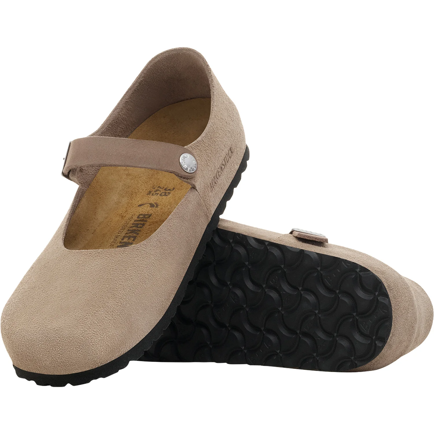 Birkenstock Mantova Women's Mary Jane Traditional Taupe Suede - Image 3