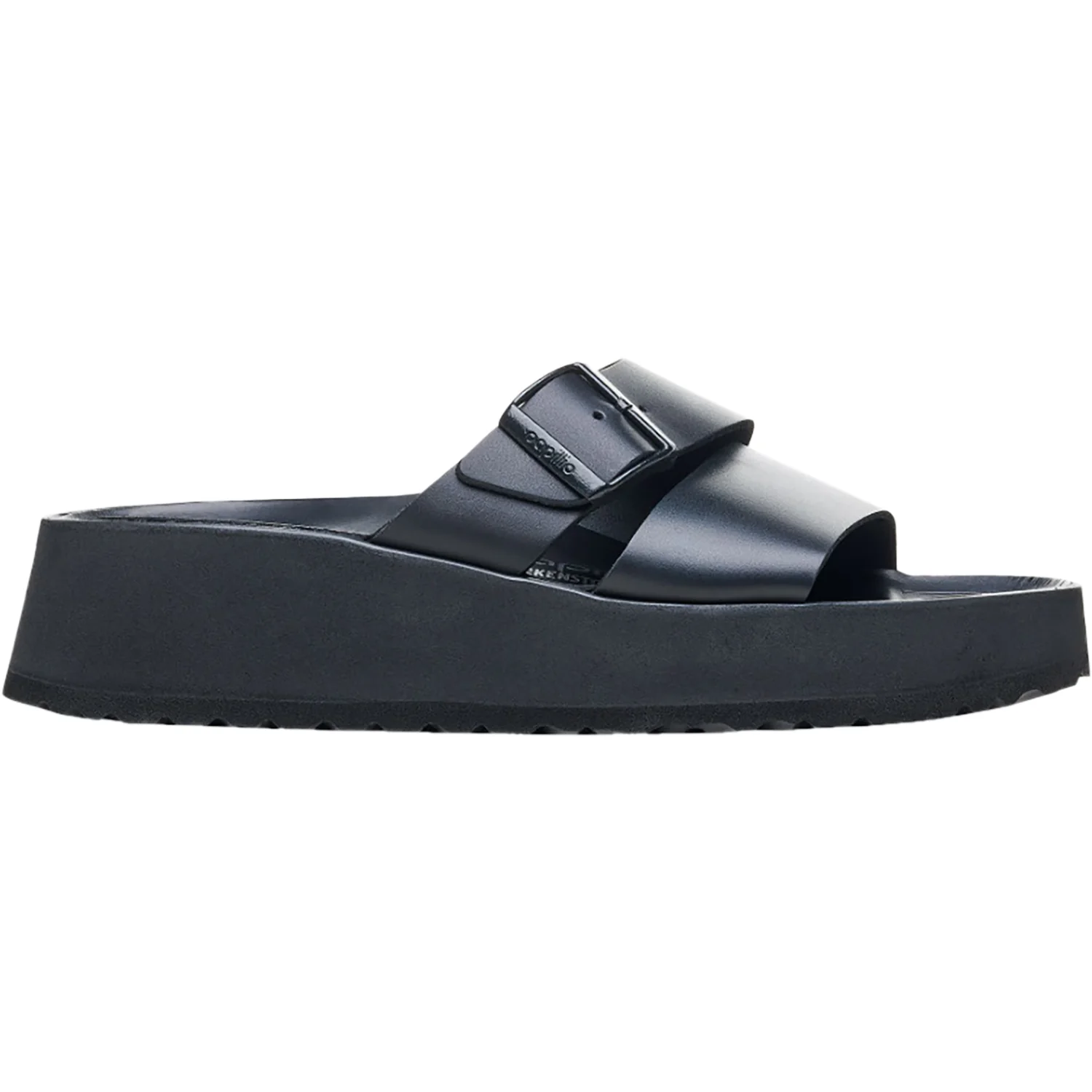 Birkenstock Papillio Almina Women's Wedge Heel Sandals Black Leather
