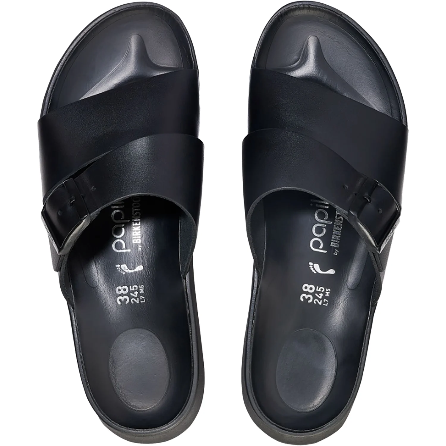 Birkenstock Papillio Almina Women's Wedge Heel Sandals Black Leather - Image 2