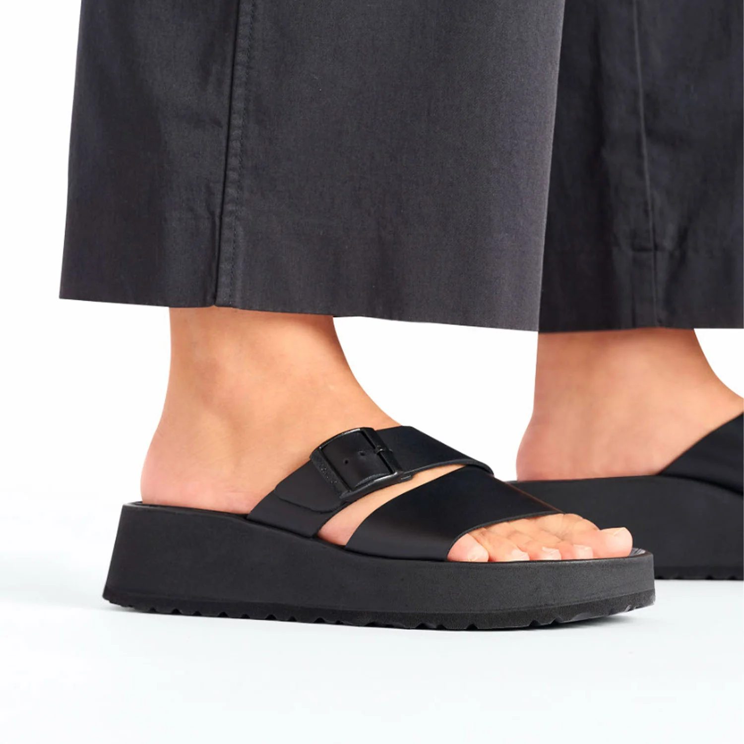 Birkenstock Papillio Almina Women's Wedge Heel Sandals Black Leather - Image 5