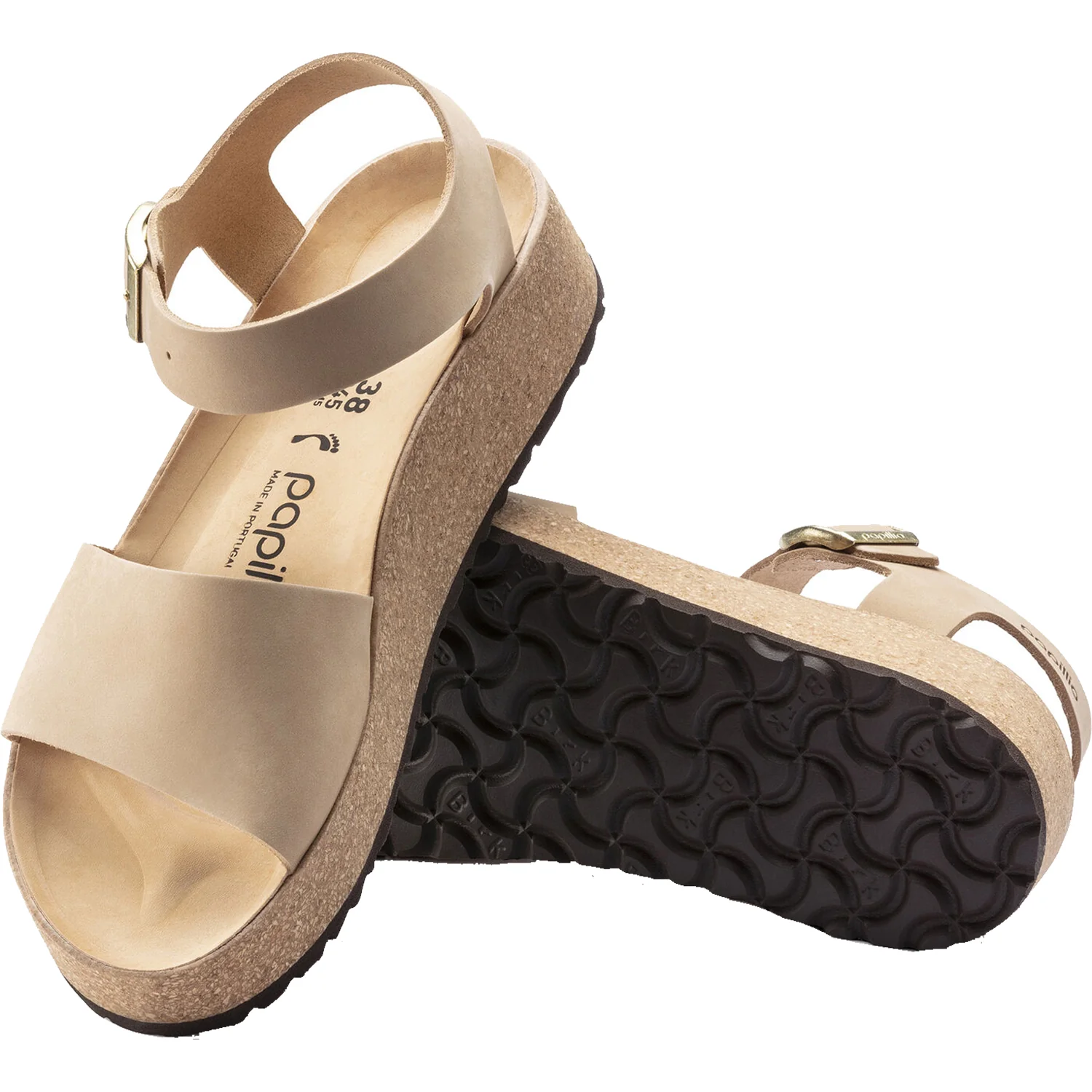 Birkenstock Papillio Glenda Women's Wedge Sandals Sandcastle Nubuck - Image 3