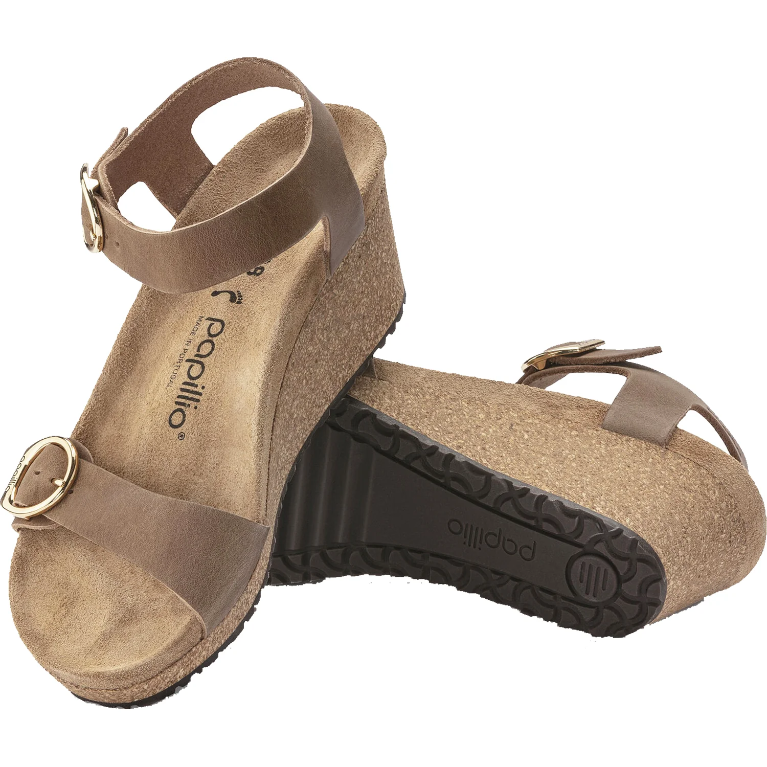 Birkenstock Papillio Soley Women's Wedge Sandals Cognac Nubuck - Image 3