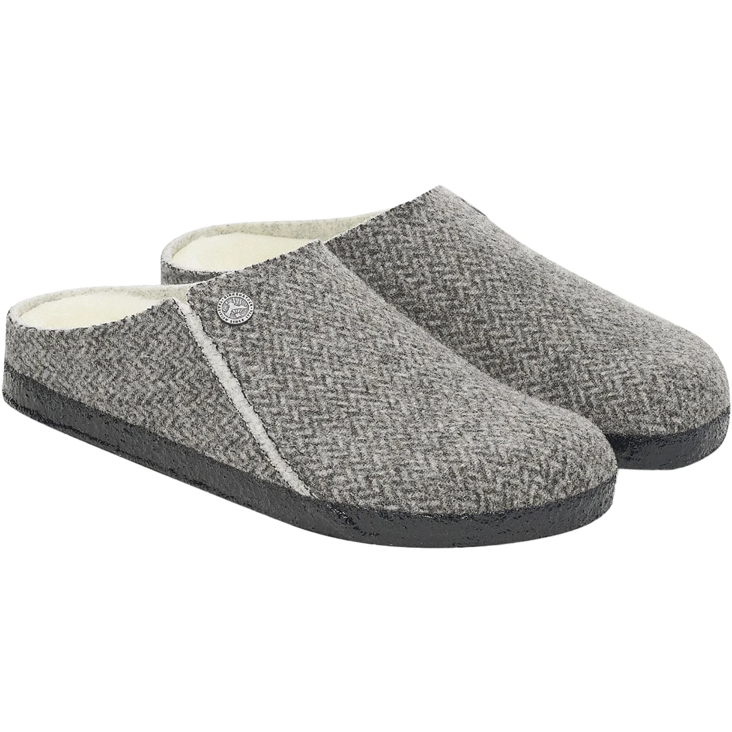 Birkenstock Zermatt Shearling Women's Slippers Herringbone Grey Wool - Image 3