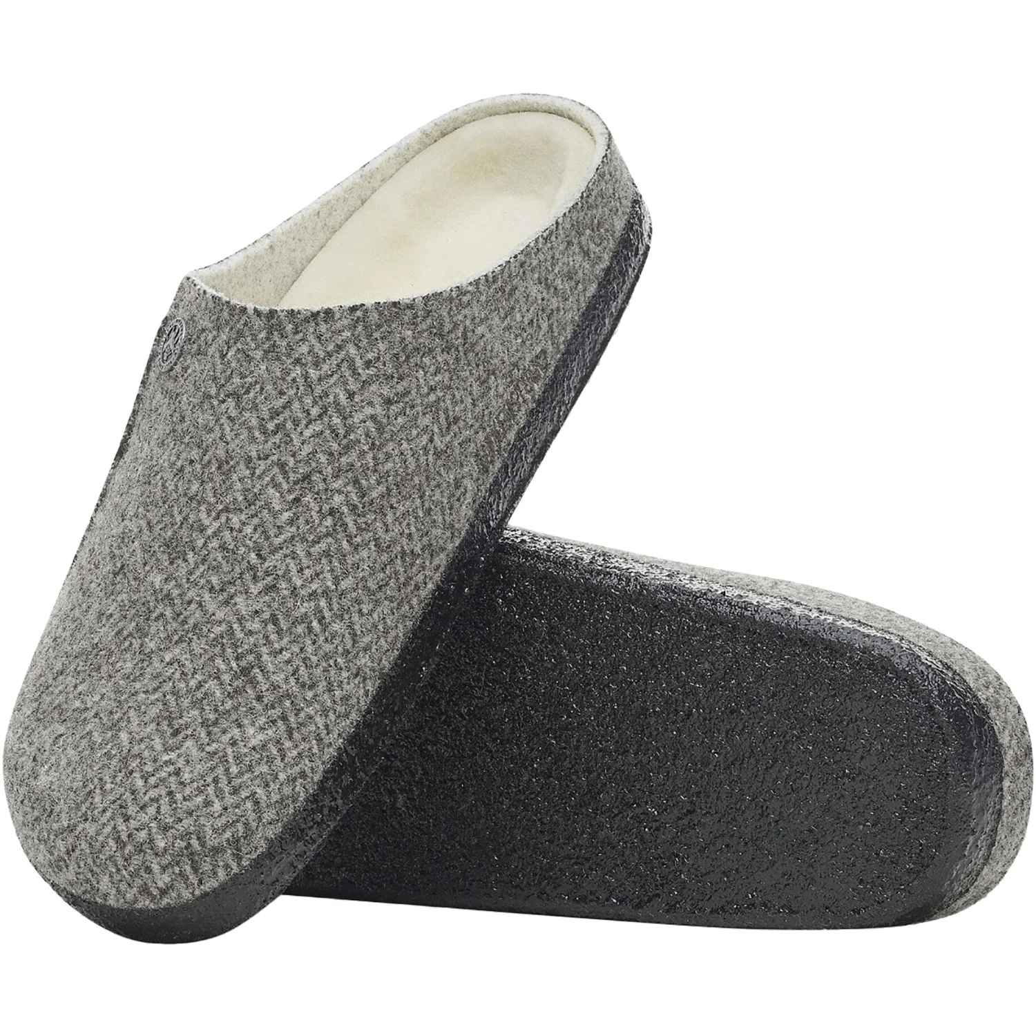 Birkenstock Zermatt Shearling Women's Slippers Herringbone Grey Wool - Image 4
