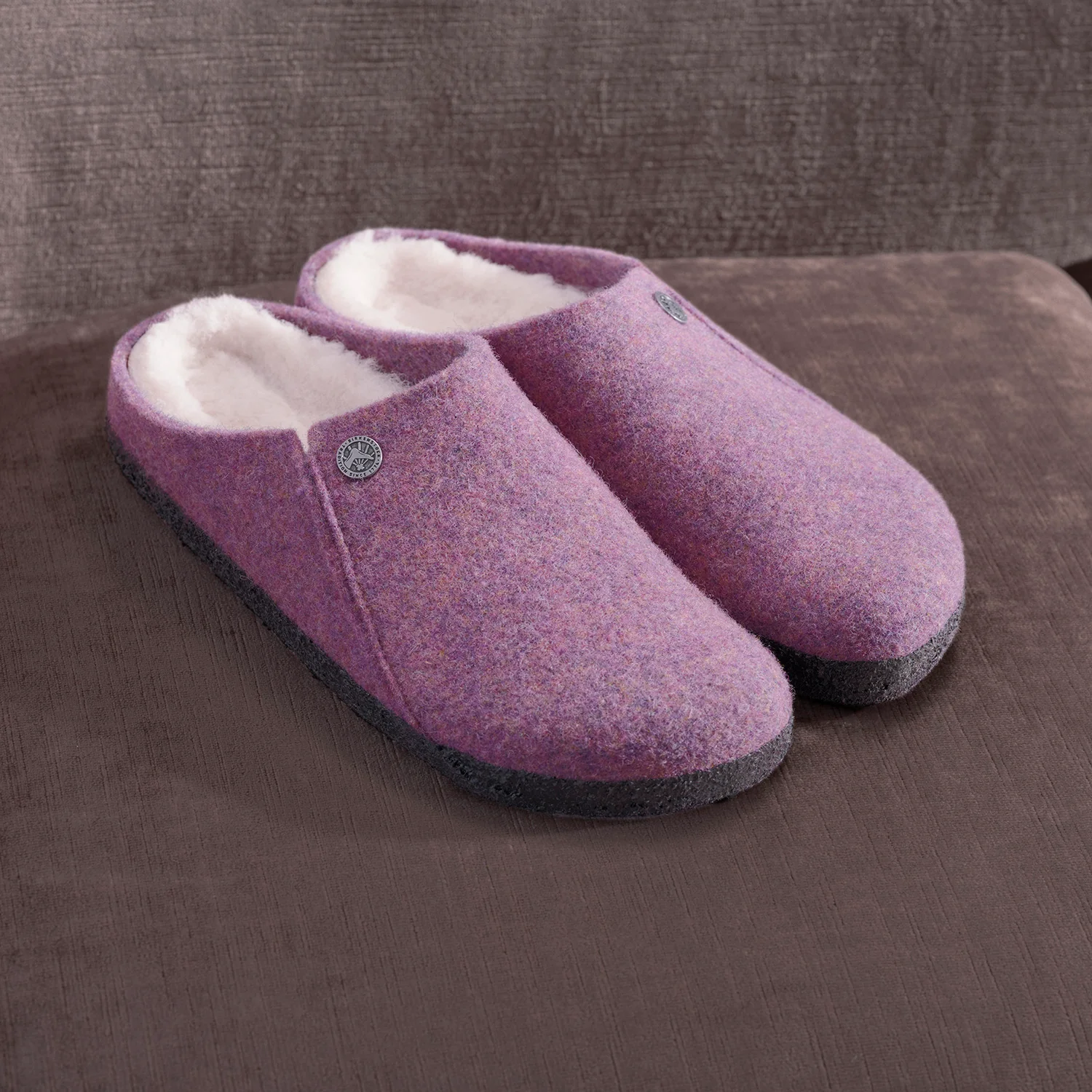 Birkenstock Zermatt Shearling Women's Open Back Slippers Mauve - Image 5