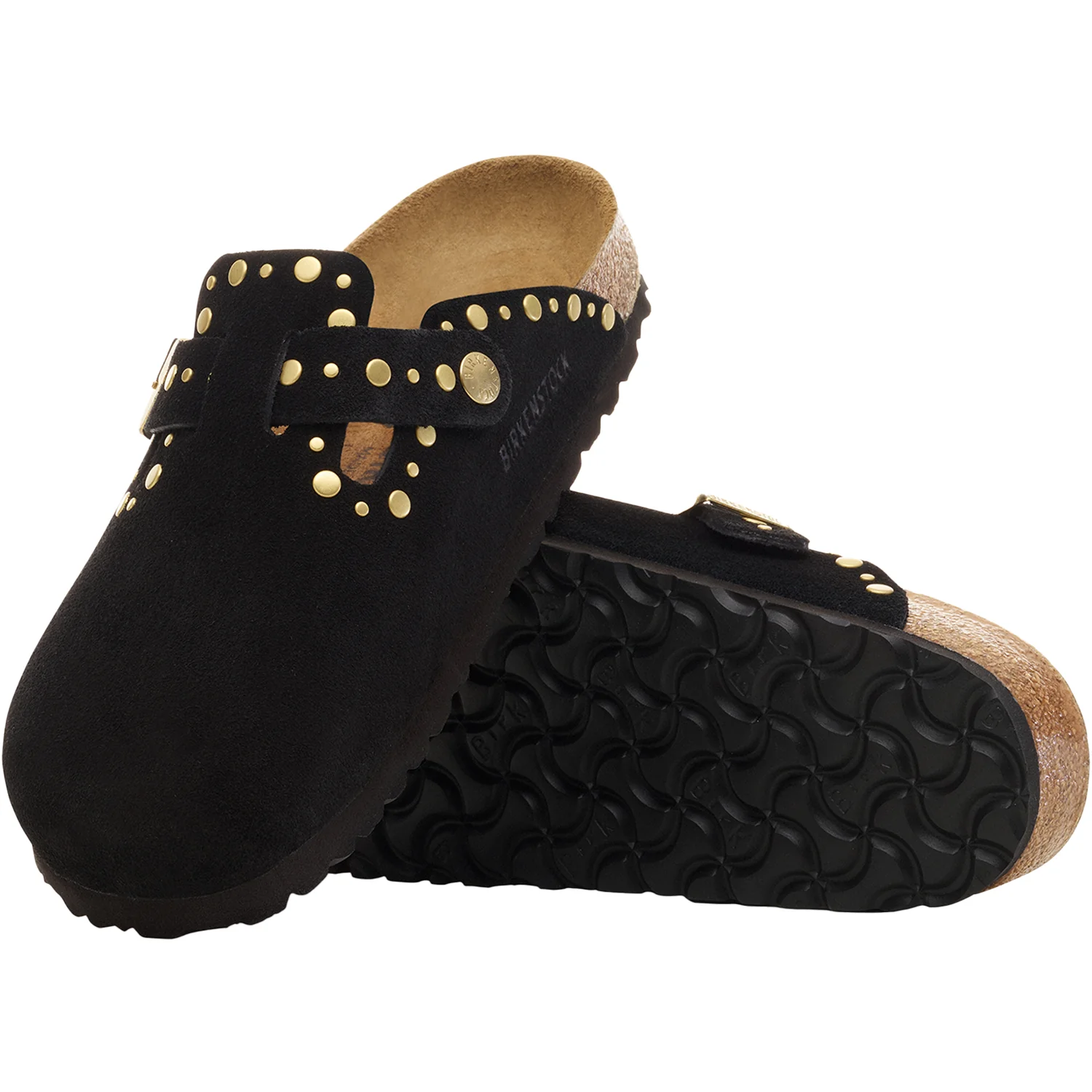 Birkenstock Boston Rivets Women's Clogs Black Suede - Image 3