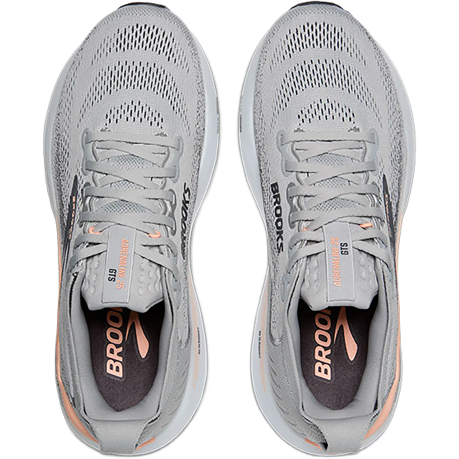 Brooks Adrenaline GTS 25 (Stability Support) Women's Athletic Shoes Grey/Blackened Pearl/Coral - Image 2