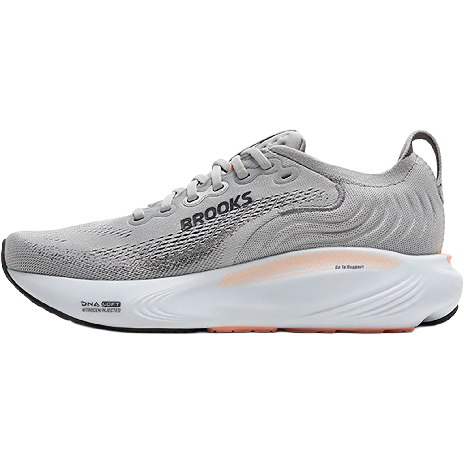 Brooks Adrenaline GTS 25 (Stability Support) Women's Athletic Shoes Grey/Blackened Pearl/Coral - Image 3