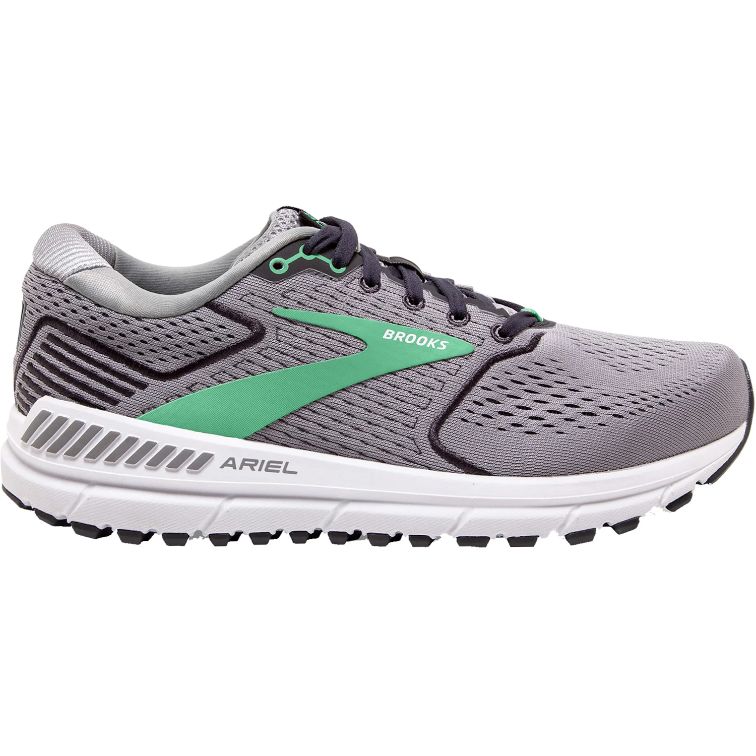 Brooks Ariel 20 Women's Road Running Shoes Alloy/Blackened Pearl/Green Mesh