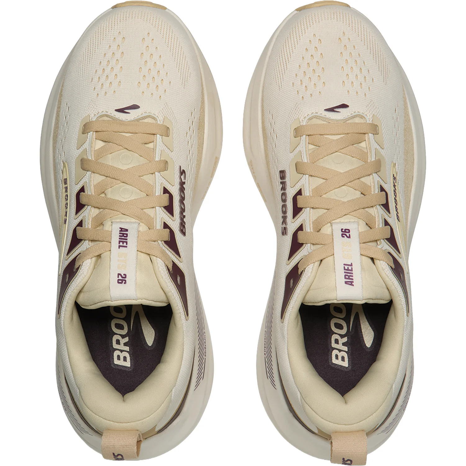 Brooks Ariel GTS 26 (Stability Support) Women's Athletic Shoes Coconut/Sand/Potent Purple - Image 2