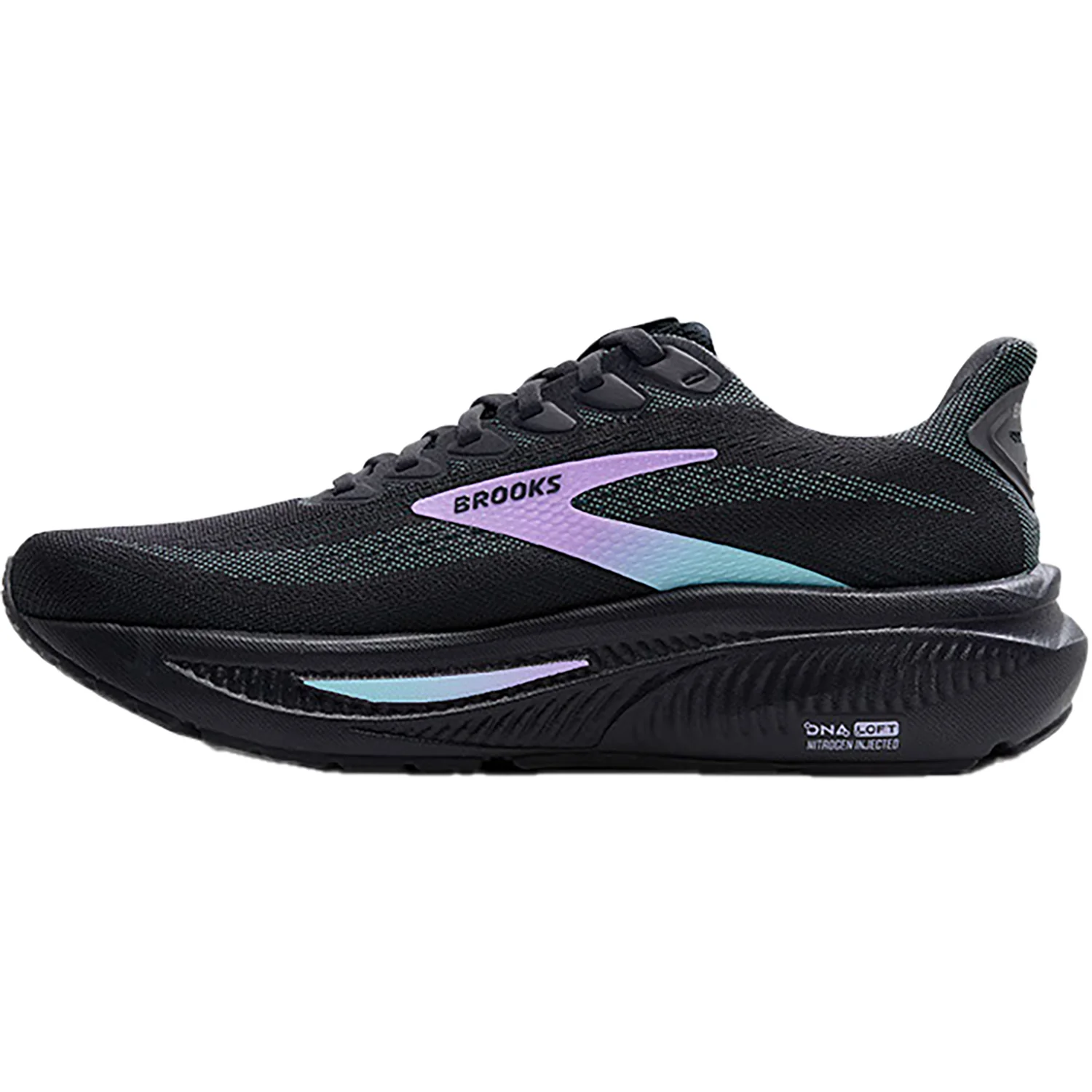 Brooks Ghost 17 (Neutral Support) Women's Running Shoes Grey/Clear Water/Purple Mesh - Image 3