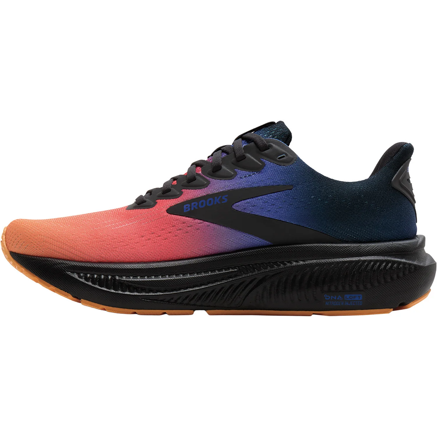 Brooks Ghost 17 (Neutral Support) Women's Athletic Shoes Night Blue/Papaya - Image 3