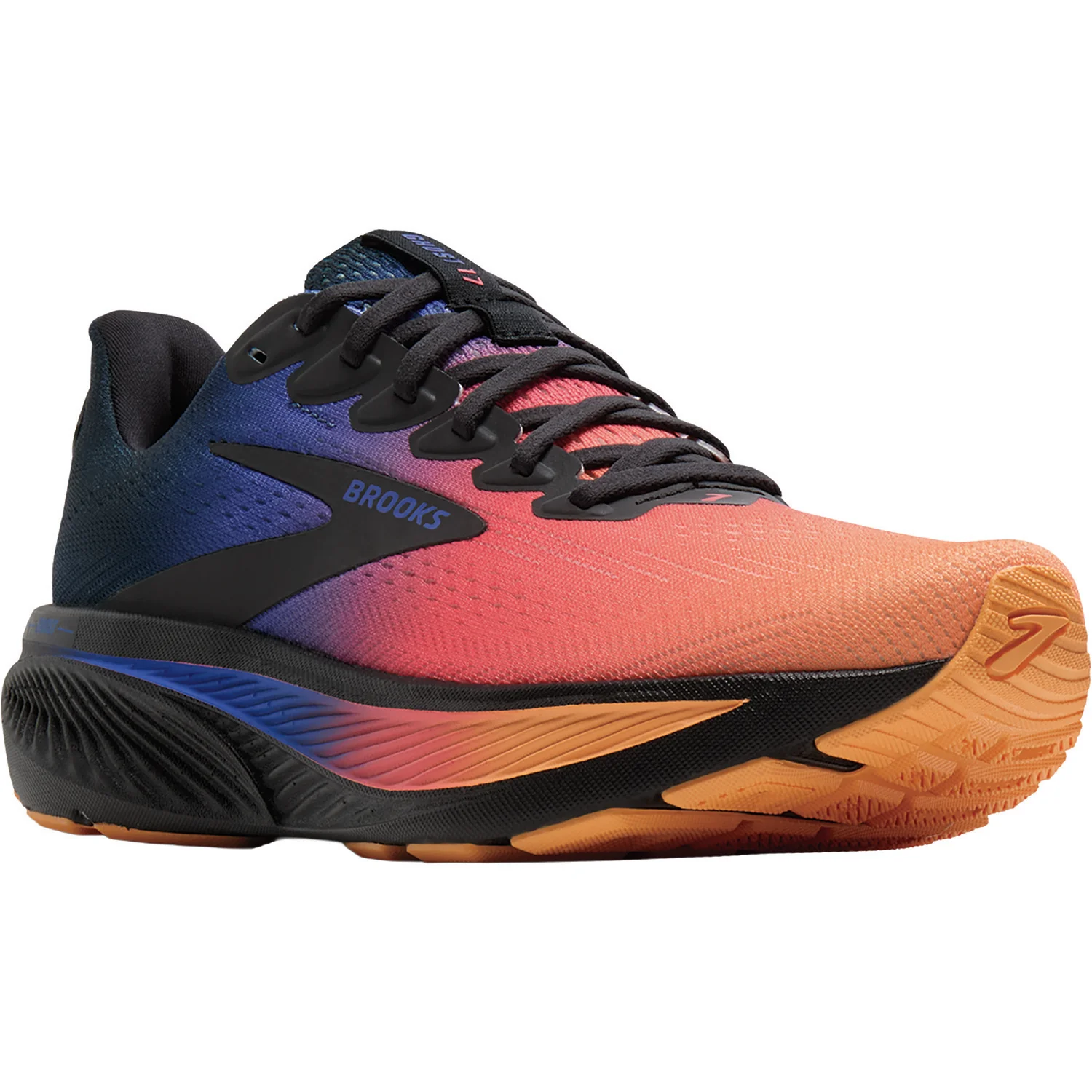 Brooks Ghost 17 (Neutral Support) Women's Athletic Shoes Night Blue/Papaya - Image 5