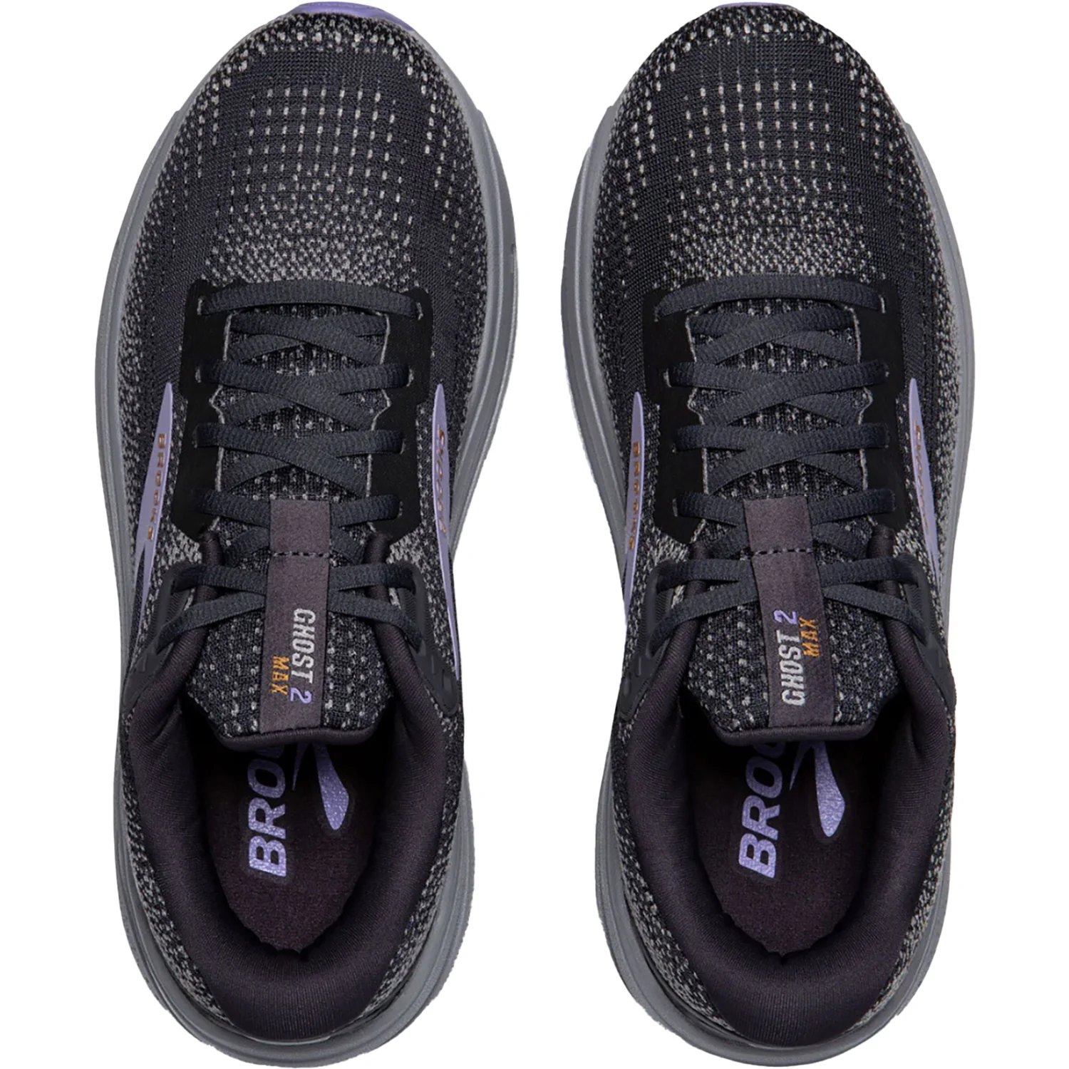 Brooks Ghost Max 2 Mesh (Neutral Support) Women's Running Shoes Ebony/Sweet Lavender/Alloy - Image 2