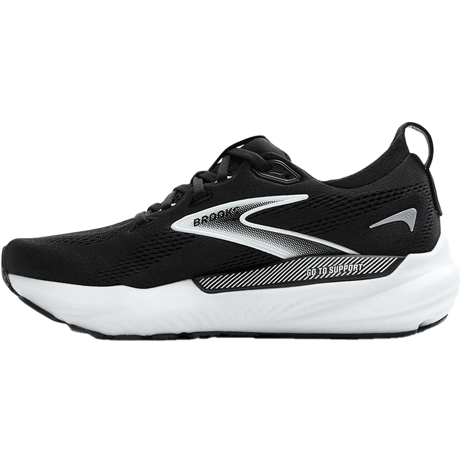 Brooks Glycerin GTS 22 (Neutral Support) (Stability Support) Women's Athletic Shoes Black/Grey/White Mesh - Image 3
