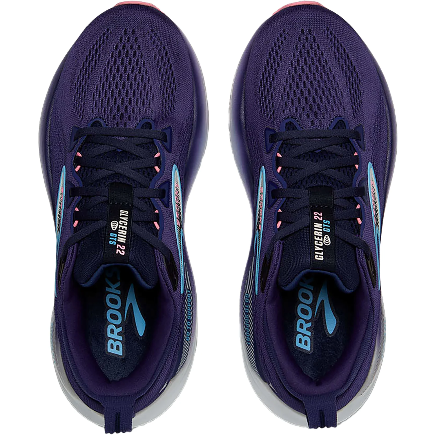 Brooks Glycerin GTS 22 (Neutral Support) (Stability Support) Women's Athletic Shoes Blue Ribbon/Peacoat/Dianthus Mesh - Image 2