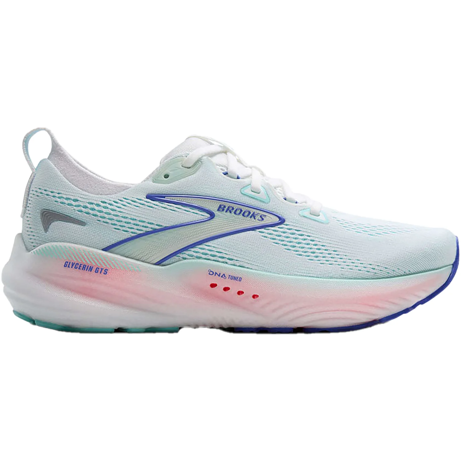 Brooks Glycerin GTS 22 (Neutral Support) (Stability Support) Women's Athletic Shoes White/Limpet Shell/Amparo Blue Mesh