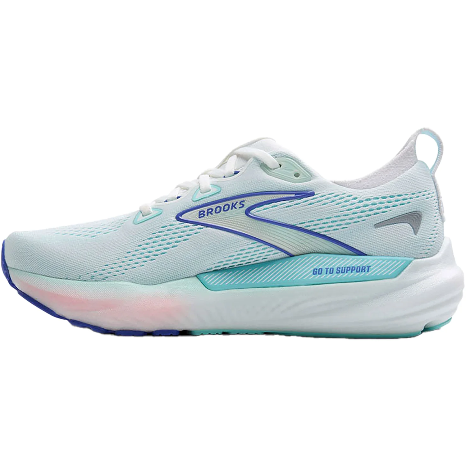 Brooks Glycerin GTS 22 (Neutral Support) (Stability Support) Women's Athletic Shoes White/Limpet Shell/Amparo Blue Mesh - Image 3