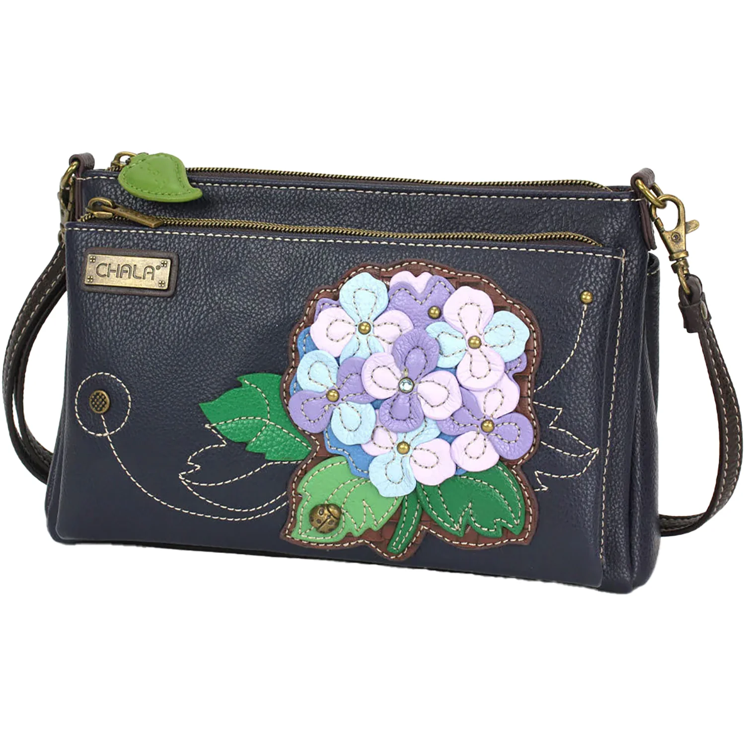 Chala Hydrangea Deluxe Crossbody Handbag Navy Synthetic
