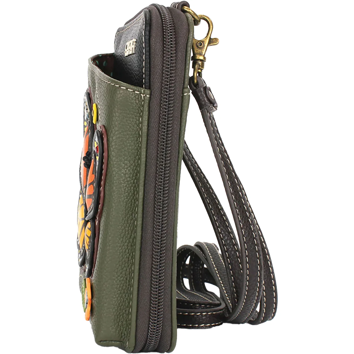 Chala Monarch Butterfly Wallet Crossbody Handbag Wallet Olive Synthetic - Image 3