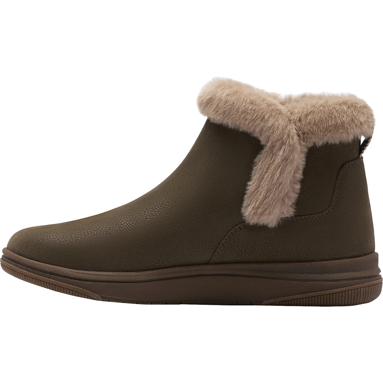 Clarks Cloudsteppers Breeze Fur Women's Boots Dark Olive Combi - Image 3
