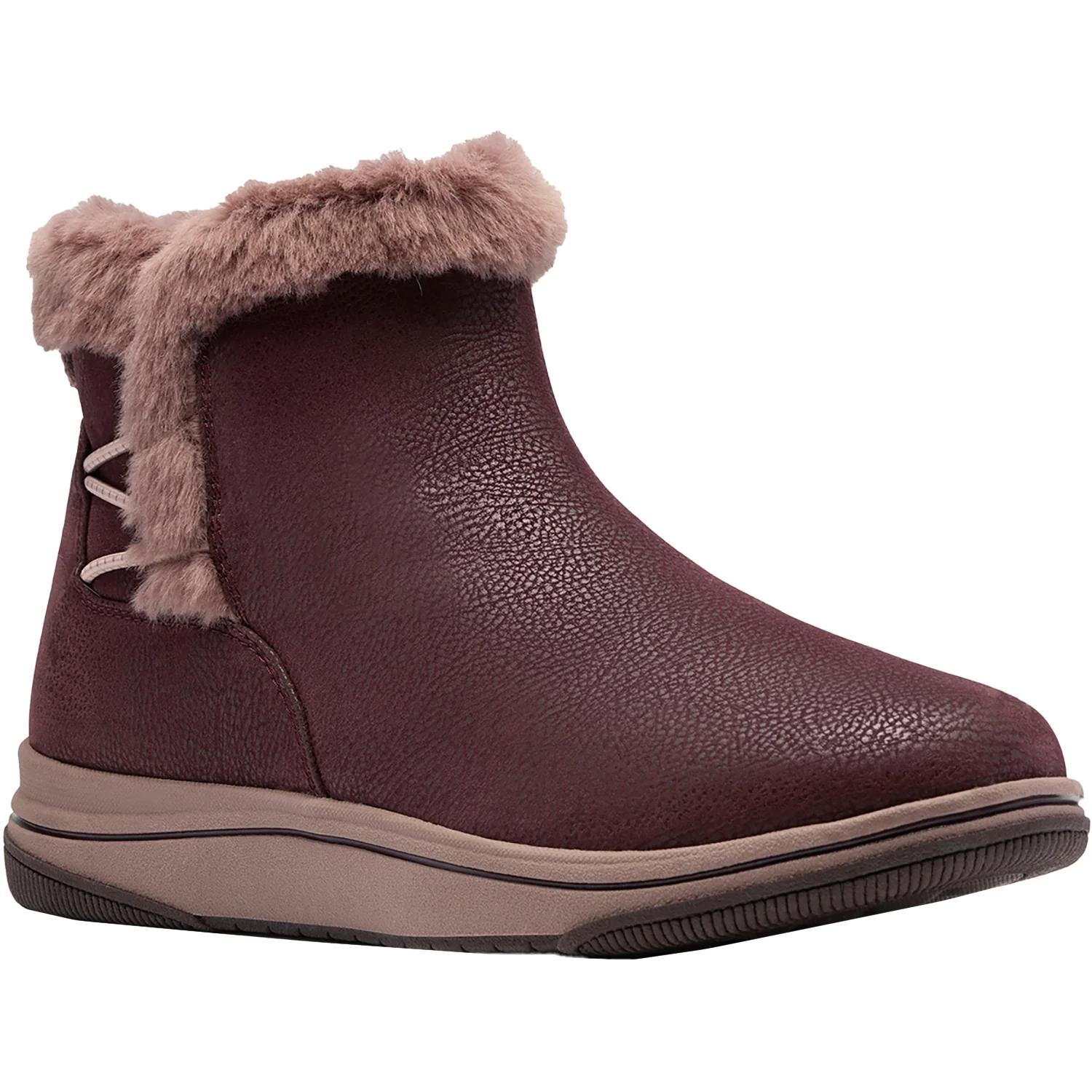 Clarks Cloudsteppers Breeze Fur Women's Boots Merlot - Image 5