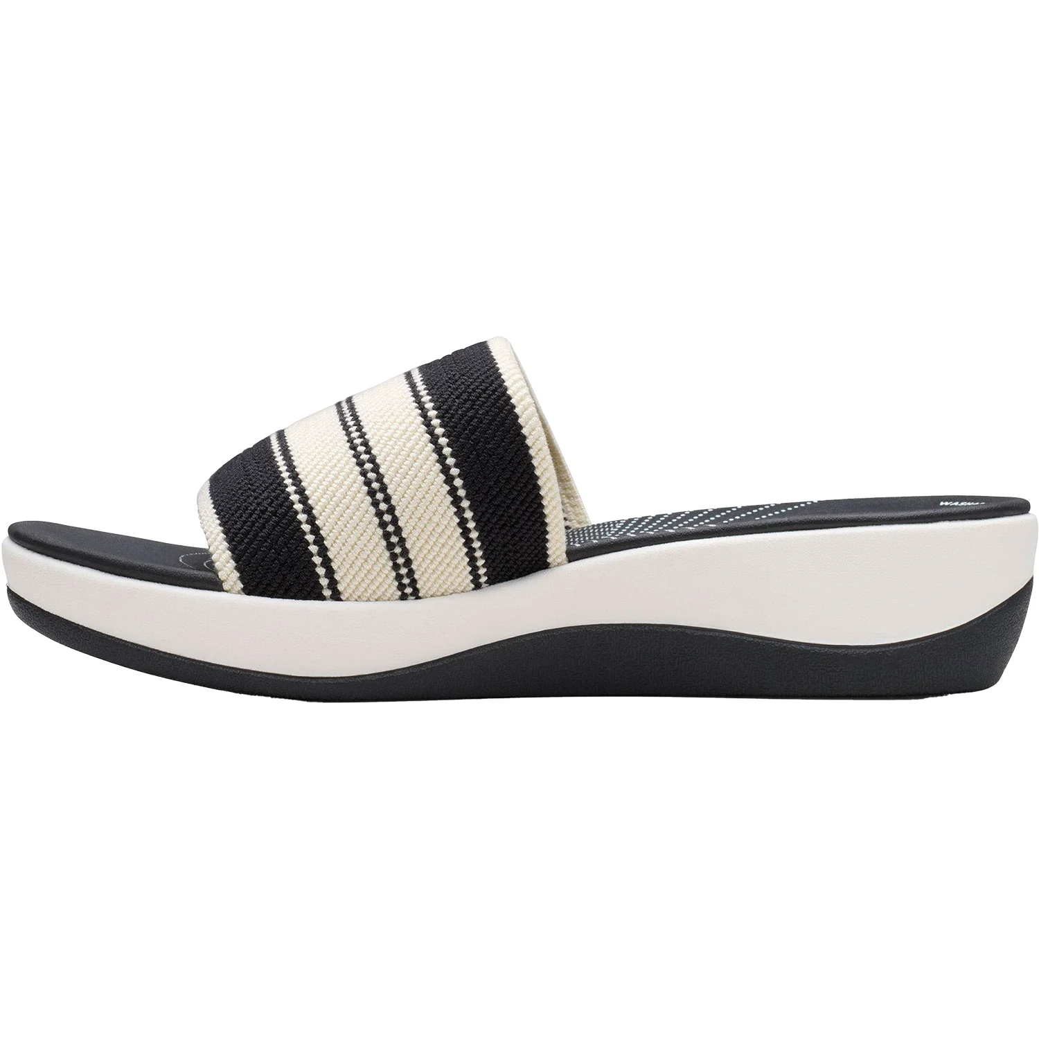 Clarks Cloudsteppers Arla Hollis Women's Slide Sandals Black Combi Knit Synthetic - Image 3