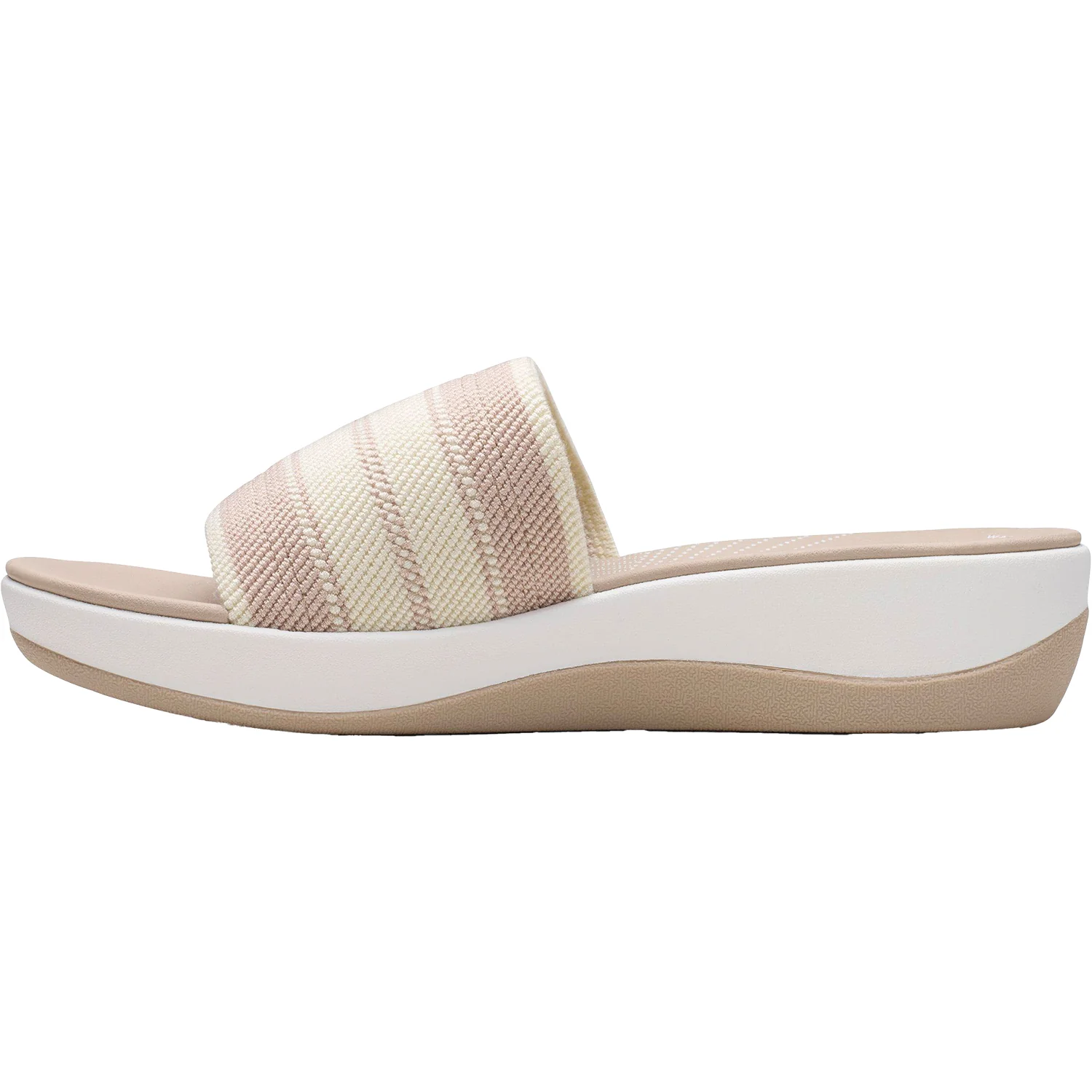 Clarks Cloudsteppers Arla Hollis Women's Slide Sandals Sand Combi Knit Synthetic - Image 3