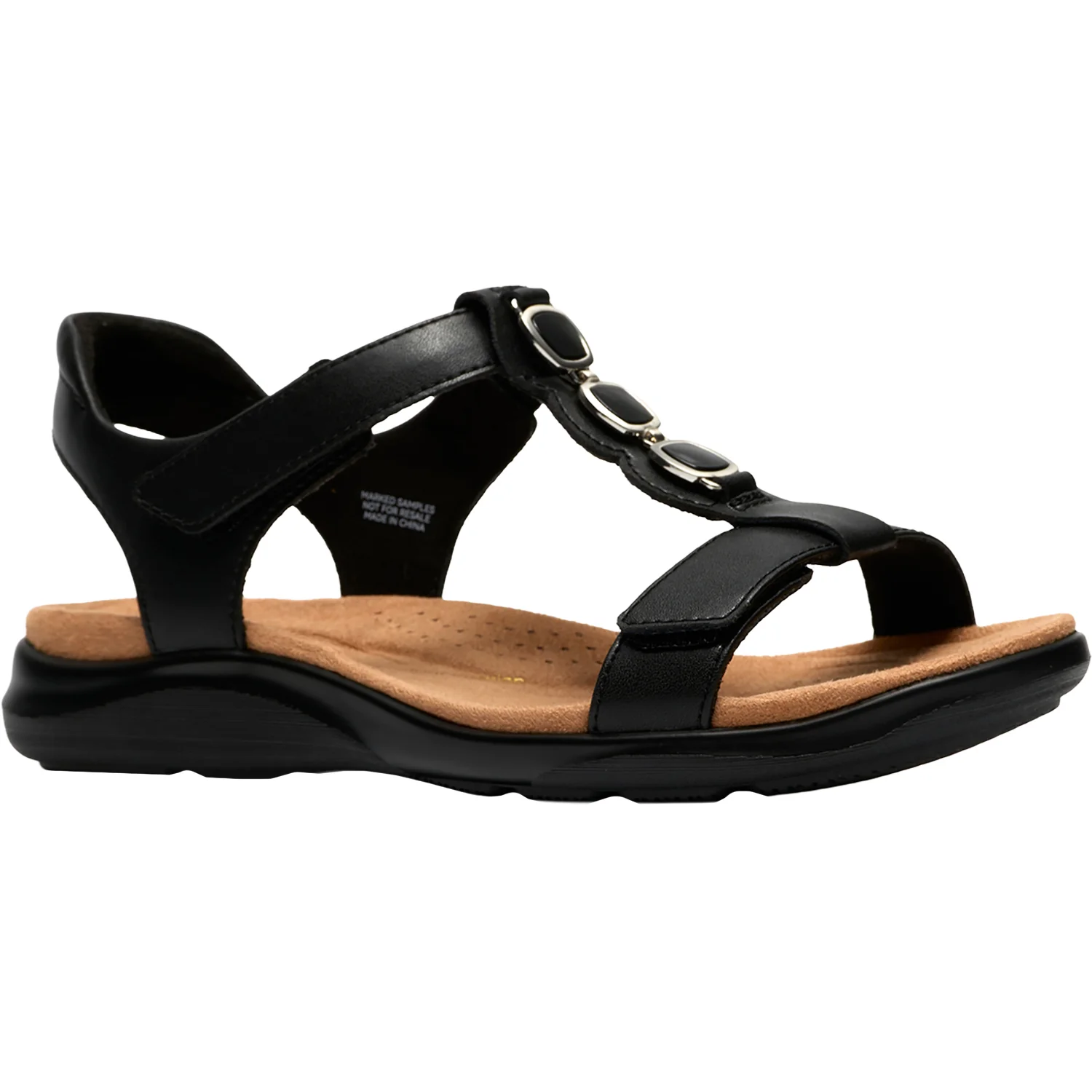 Clarks Kitly Gem Women's Dress Sandals Black Leather - Image 5