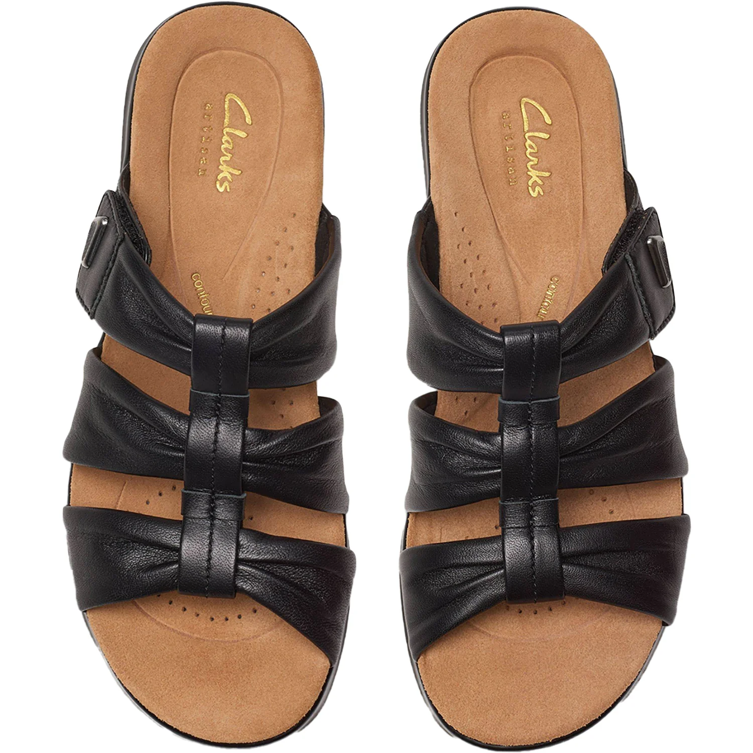 Clarks Kitly Slide Women's Slide Sandals Black Leather - Image 2